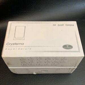 Bangkok Crystal Crysterna Royal Salute Hi Ball Glass Thailand Box 6 10 2/10 Oz
